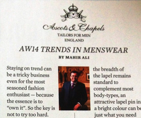 AW14 Trends in Menswear
