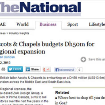The National: Ascots & Chapels budgets Dh50m for regional expansion